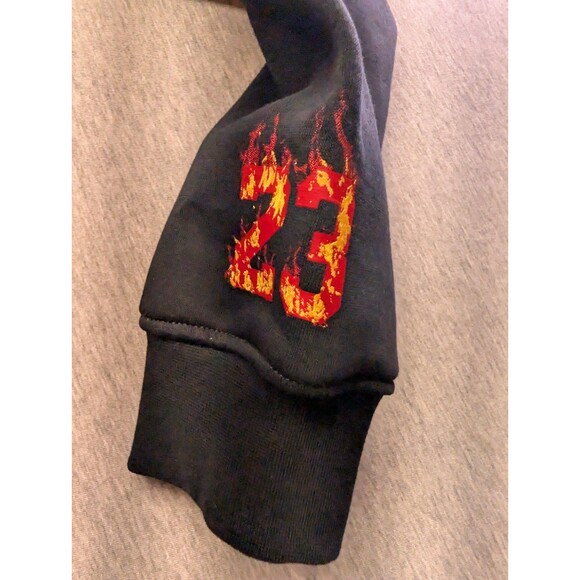 New Nike Air Jordan AJ5 Fire Graphic Fleece Pullover Mens Hoodie Size Medium - Picture 3 of 7